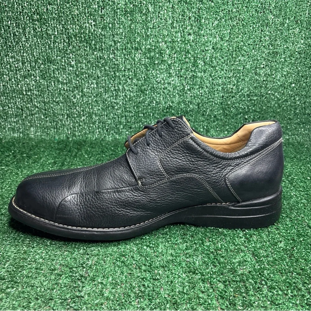 Johnston & Murphy Shuler Bicycle Dress Shoe, Black Tumbled Calf Mens Size‎ 15 M